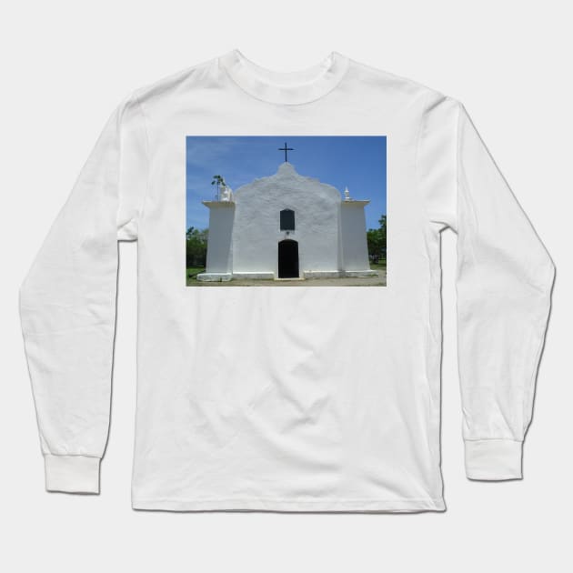 Facade of the Chapel of Saint John Batist Porto Seguro Brazil Long Sleeve T-Shirt by Marccelus